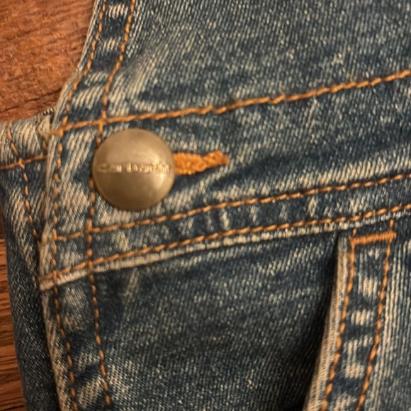 Carhartt Denim Bib Overalls Shorts Baby 18 Month Infant New with tags - Picture 5 of 13